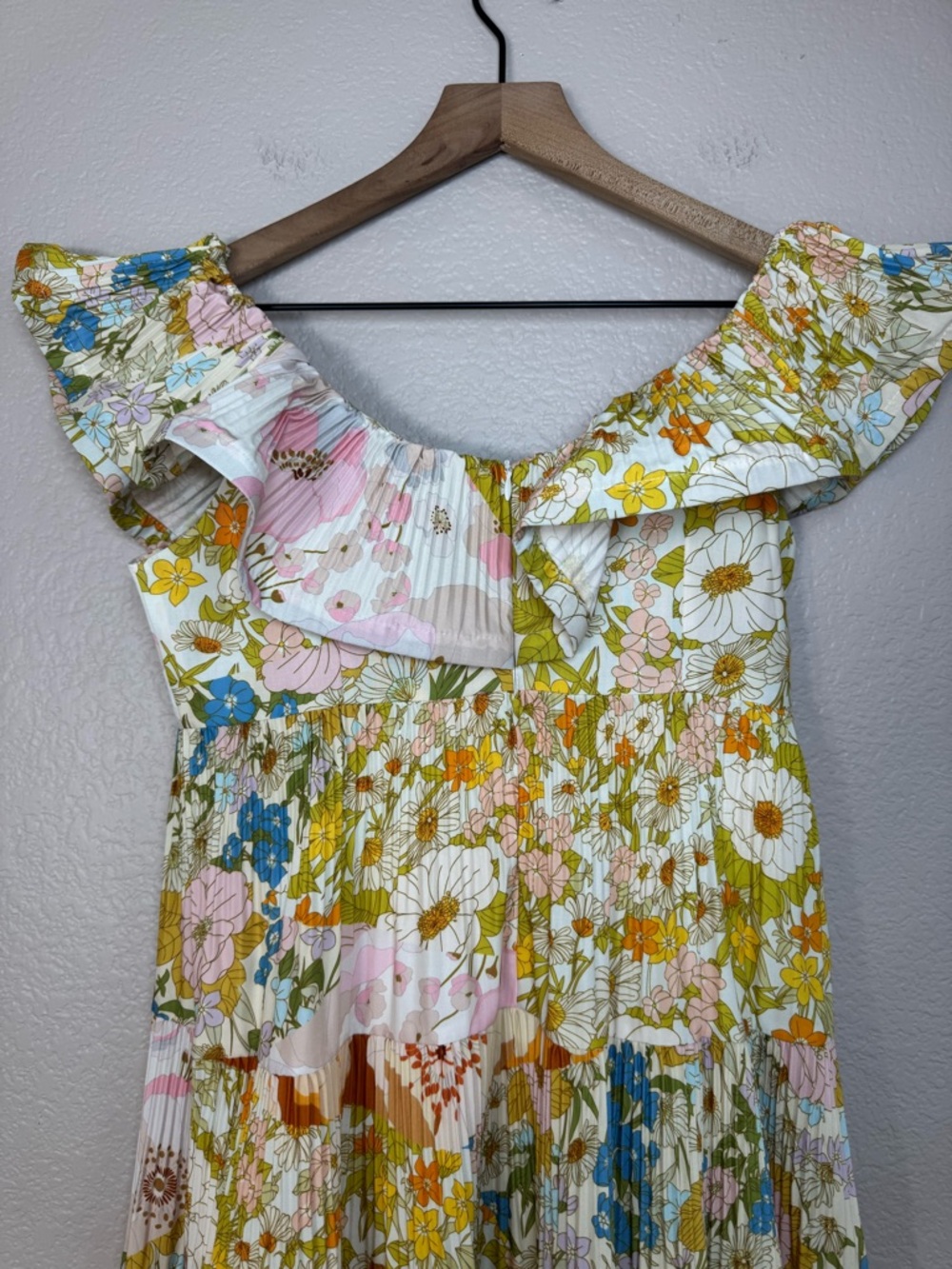 Beulah Style Melody Floral Print Tiered Ruffle Pleated Midi Dress Small $231 - Picture 14 of 15